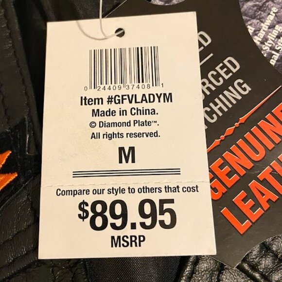 Diamond Plate Women's Leather Biker Vest Moto Classic Black Rare Patches Size M - Picture 6 of 16